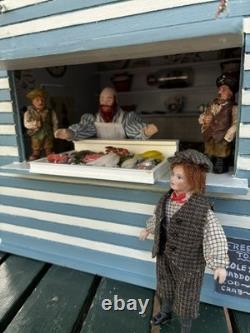 Dolls House 1/12 Scale Miniature Wooden Customised Beach Hut Fishmongers & Accs