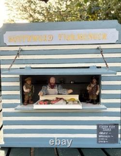 Dolls House 1/12 Scale Miniature Wooden Customised Beach Hut Fishmongers & Accs