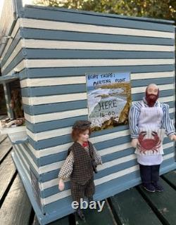 Dolls House 1/12 Scale Miniature Wooden Customised Beach Hut Fishmongers & Accs