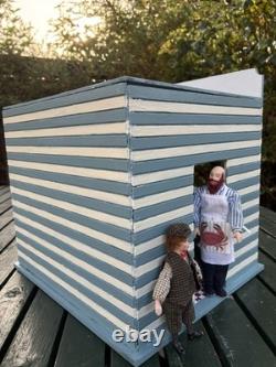 Dolls House 1/12 Scale Miniature Wooden Customised Beach Hut Fishmongers & Accs