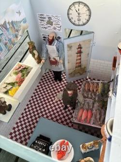 Dolls House 1/12 Scale Miniature Wooden Customised Beach Hut Fishmongers & Accs