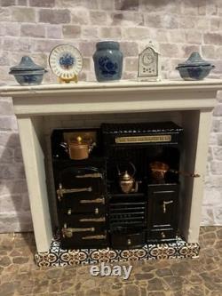 Dolls House 1/12 Scale Phoenix Miniature Kitchener Oven Fireplace Surround &Accs
