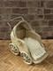 Dolls House 1/12 Scale Rare Miniature Artisan Pushchair Pram Real Cream Leather