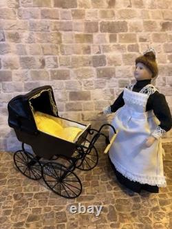 Dolls House 1/12 Scale Rare Miniature Cream Metal Pram Colin Yvonne Roberson