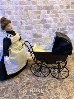 Dolls House 1/12 Scale Rare Miniature Cream Metal Pram Colin Yvonne Roberson