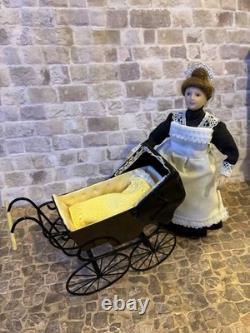 Dolls House 1/12 Scale Rare Miniature Cream Metal Pram Colin Yvonne Roberson