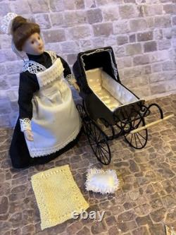 Dolls House 1/12 Scale Rare Miniature Cream Metal Pram Colin Yvonne Roberson