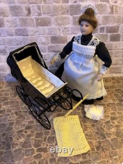 Dolls House 1/12 Scale Rare Miniature Cream Metal Pram Colin Yvonne Roberson