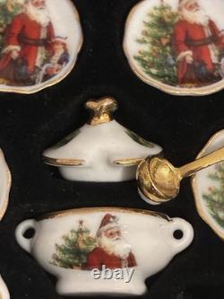 Dolls House 1/12 Scale Reutter Miniature Porcelain Father Christmas Teaset For 4