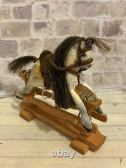 Dolls House 1/12 Scale Smaller Miniature Artisan Wooden Moving Rocking Horse