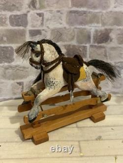 Dolls House 1/12 Scale Smaller Miniature Artisan Wooden Moving Rocking Horse