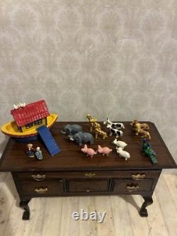 Dolls House 1/12 Scale Warwick Miniatures Hand Painted Pewter Noah's Ark Set Toy