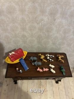 Dolls House 1/12 Scale Warwick Miniatures Hand Painted Pewter Noah's Ark Set Toy