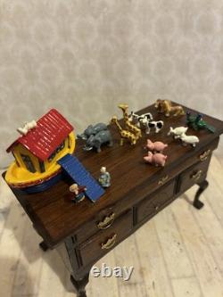 Dolls House 1/12 Scale Warwick Miniatures Hand Painted Pewter Noah's Ark Set Toy