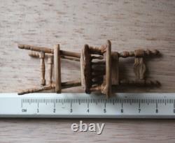 Dolls House 112 Miniature Highchair OOAK Oak Wood Handmade Artisan Signed