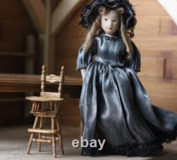 Dolls House 112 Miniature Highchair OOAK Oak Wood Handmade Artisan Signed