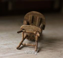 Dolls House 112 Miniature Highchair OOAK Oak Wood Handmade Artisan Signed