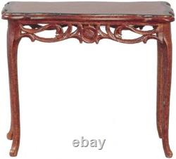 Dolls House 1750 Hand Painted Tea Table JBM Miniature Walnut Living Furniture