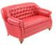 Dolls House 1880 Red Leather Club Sofa Jbm Miniature Living Room Furniture 112
