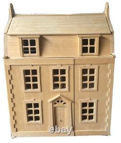 Dolls House 3-storey Georgian Traditional Wooden Fully Furnished! Quality Vgc