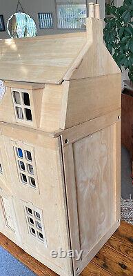 Dolls House 3-storey Georgian Traditional Wooden Fully Furnished! Quality Vgc