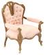 Dolls House American Pink Victorian Armchair Jbm Walnut Living Room Furniture
