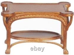 Dolls House Art Nouveau Walnut Coffee Sofa Table JBM Miniature Furniture 112