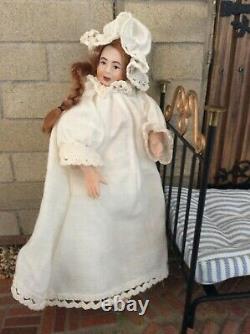 Dolls House Artisan Miniature Doll Figure Lady in Bedclothes