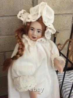 Dolls House Artisan Miniature Doll Figure Lady in Bedclothes