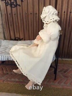 Dolls House Artisan Miniature Doll Figure Lady in Bedclothes