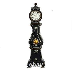 Dolls House Black Antique Mora Working Clock JBM Miniature Hall Furniture 112