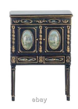 Dolls House Black & Gold Hand Painted Chinoise Cabinet Miniature JBM Furniture