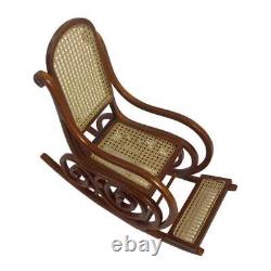 Dolls House Boston Rocking Chair Walnut & Cane Rocker JBM Miniature Furniture