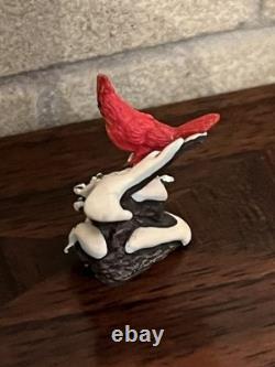 Dolls House Bronze Ornament By Olszewski Miniatures Winter Red Cardinal Bird
