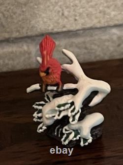 Dolls House Bronze Ornament By Olszewski Miniatures Winter Red Cardinal Bird