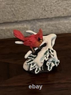 Dolls House Bronze Ornament By Olszewski Miniatures Winter Red Cardinal Bird