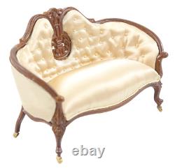 Dolls House Champagne Victorian Sofa JBM Miniature Walnut Living Room Furniture