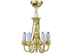 Dolls House Chandelier 5 Up Arm Ceiling Light Battery Miniature 112 Scale (JMS)