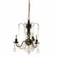 Dolls House Chandelier Black 3 Arm Crystal Electrics 12v Miniature 112th Scale