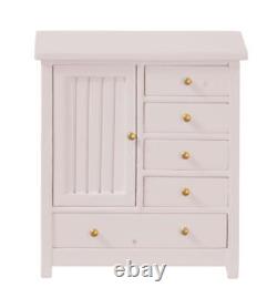 Dolls House Chest of Drawers Baby Wardrobe JBM Miniature Nursery Furniture Pink