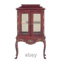 Dolls House China Cabinet on Legs Mahogany Hand Painted JBM Miniature Furniture