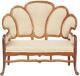 Dolls House Cream Art Nouveau Sofa Settee Jbm Walnut Living Room Furniture 112