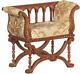 Dolls House Curule Armchair Jacobean Walnut Jbm Miniature Living Room Furniture