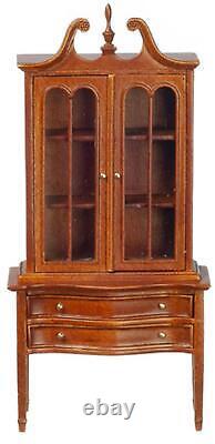 Dolls House Display Cabinet Walnut Hepplewhite Edwardian JBM Miniature Furniture