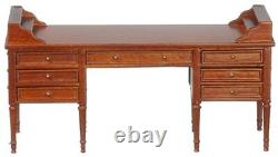 Dolls House Double Pedestal Kneehole Desk 18th C JBM Miniature Walnut Furniture