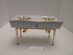Dolls House Double Sink Victorian Rose Reutter Porcelian Miniature 112th Scale