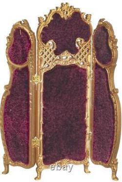 Dolls House Dressing Screen Louis XV Rococo Baroque Red Miniature JBM Furniture