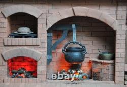 Dolls House Fireplace Handmade Red Brick Colonial Miniature Fireplace