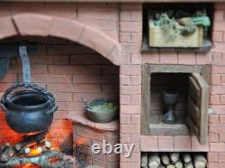 Dolls House Fireplace Handmade Red Brick Colonial Miniature Fireplace
