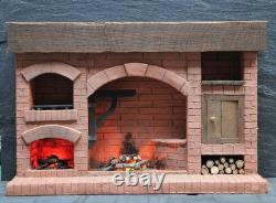 Dolls House Fireplace Handmade Red Brick Colonial Miniature Fireplace